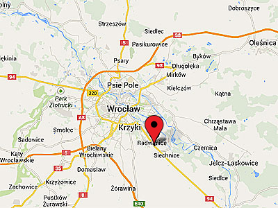 Mapka google z zaznaczoną lokalizacja warsztatu